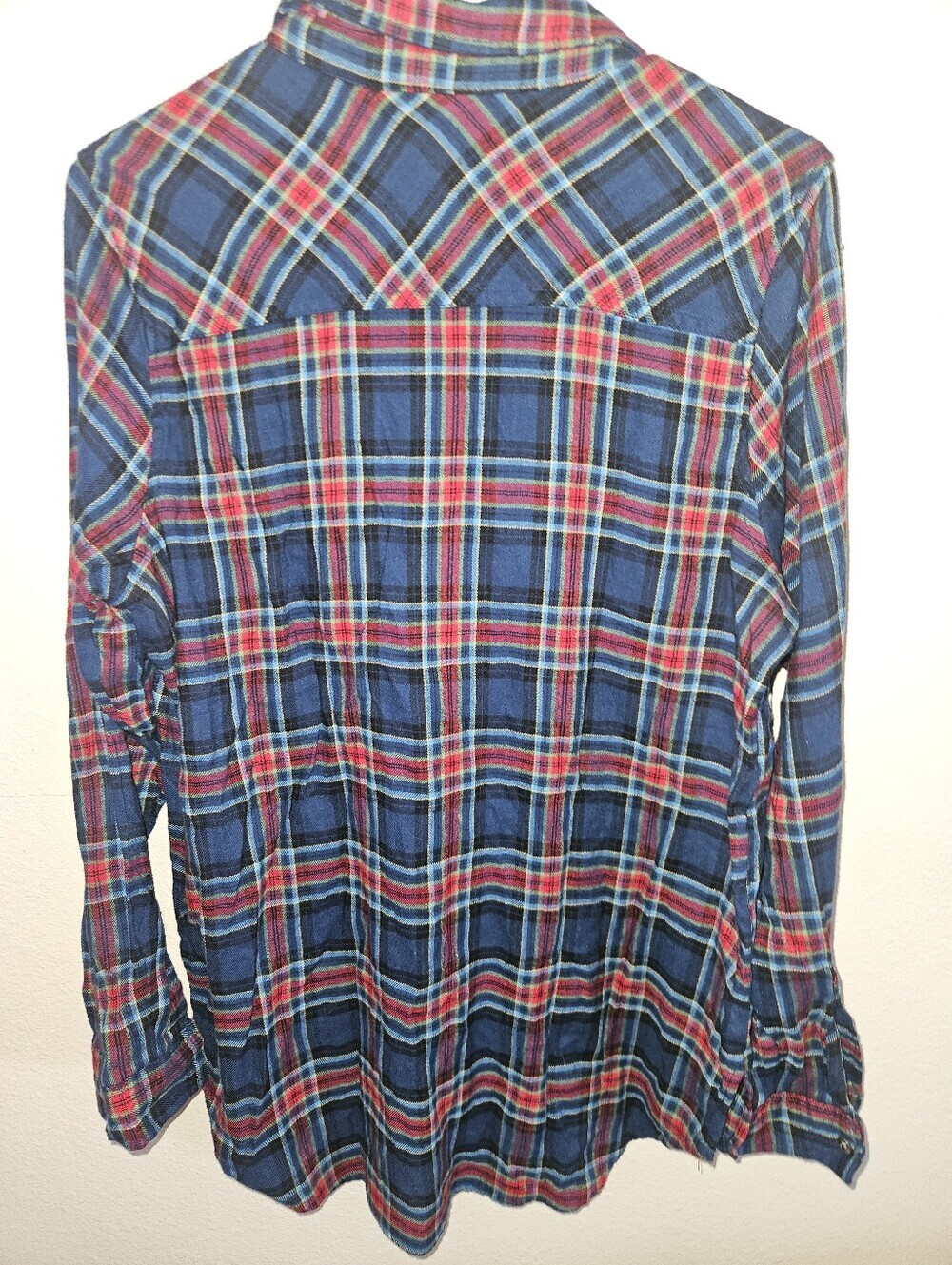 Vanilla Star Womans Plaid Long Sleeve Button Up Top Size L - Picture 8 of 10